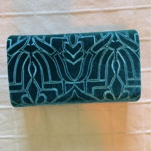 Beautiful teal velvet evening bag